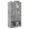 Highboard mit Türen Betongrau 68x37x142 cm Holzwerkstoff Produktbild-Vorschau 5