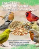 Several birds are gathered around piles of peanuts, with text overlaying the image. Produktbild-Vorschau