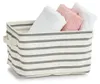ZELLER Canvas Aufbewahrungsbox grau gestreift 28x21x16cm Produktbild-Vorschau 5