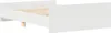 A white bed frame with wooden slats is shown from a side angle against a white background. Produktbild-Vorschau