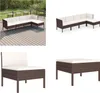 vidaXL 5 tlg. Garten Lounge Set mit Auflagen Poly Rattan Produktbild-Vorschau 1
