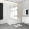 A modern bathroom with a bathtub and shower screen. Produktbild-Vorschau
