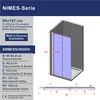 Falttür Duschabtrennung 95x195cm, 6mm Nano ESG Glas für Produktbild-Vorschau 7