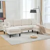 Wohnlandschaft Beige U Form Sofa Grosses 4 Sitzer Couch mit Produktbild-Vorschau 11