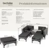tectake® Aluminium Rattan Lounge Bellaria wetterfest und Produktbild-Vorschau 5