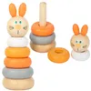 Tour en bois Roue de lapin Pyramide Puzzle Montessori Small Voir les images du produit 2