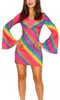 70er Jahre Regenbogen Kleid für Damen, Größe:XL Produktbild-Vorschau 1