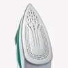 A close-up view of the sole of a steam iron, showing the steam vents and the pointed tip. Produktbild-Vorschau