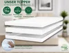 A layered diagram of a mattress topper with feature icons and text. Produktbild-Vorschau