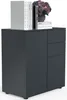 A dark gray sideboard with books and a floral arrangement on top, set against a white background. Produktbild-Vorschau