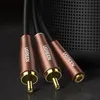 Ugreen AV198 audio kábel 3.5 mm jack / 2x RCA F/M 1m, hnedý Náhľad obrázku produktu 4