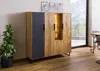 MASSIVMOEBEL24 Highboard Wildeiche mit Glastür 142x43x145 Produktbild-Vorschau 3