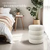 Tabouret ALTU rembourré avec rangement - Bouclé crème/ Voir les images du produit 8