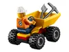 A LEGO City mining team vehicle with a minifigure driver and tools in the back. Produktbild-Vorschau