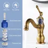 Wasserhahn Bad Antik Messing, Waschtischarmatur Retro, Produktbild-Vorschau 3