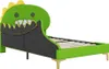A children's bed with a dinosaur-shaped headboard. Produktbild-Vorschau