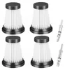 Four vacuum cleaner filters and two vacuum cleaner attachments are displayed against a white background. Produktbild-Vorschau