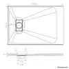 SMC Duschwanne 100x70cm weiß Steinoptik mit Ablaufgarnitur Produktbild-Vorschau 3