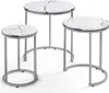 Set de 3 tables 'Bornholm' en marbre, blanc Voir les images du produit 6