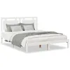 vidaXL Massivholzbett Extra Lang ohne Matratze Weiß 160x220 Produktbild-Vorschau 1
