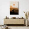Muralo Leinwandbild Canvas für Esszimmer BERGE Hirsch Sonne Produktbild-Vorschau 6