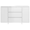 A white sideboard with three drawers and two side cabinets, shown from the front on a white background. Produktbild-Vorschau