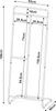 A line drawing of a coat rack with dimensions indicated. Produktbild-Vorschau