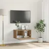vidaXL TV-Schrankset Wandmontiert Braun 60 x 30 x 30 cm Produktbild-Vorschau 2