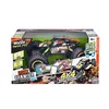 The image shows the packaging of a remote-controlled rock crawler toy car. The packaging is mostly white with graphics and text detailing the product's features. Voir les images du produit