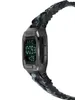 A close-up side view of a digital watch with a camouflage strap. Produktbild-Vorschau