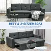 HOMCOM Schlafsofa Ecksofa mit Bettfunktion 3er Couch mit Produktbild-Vorschau 4