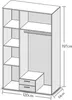 Kleiderschrank Ellis 120cm mit 3 Türen 2 Schubladen und Produktbild-Vorschau 7
