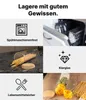 A collage of images showcasing different features of storage jars, including dishwasher safety, material, and food safety. Voir les images du produit