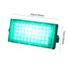 A green LED floodlight with dimensions indicated. Produktbild-Vorschau