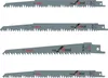 Four reciprocating saw blades are displayed horizontally against a white background. Voir les images du produit