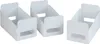 Three white storage bins are arranged diagonally on a white background. Produktbild-Vorschau