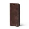 A brown flip-style phone case is shown against a white background. Produktbild-Vorschau