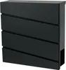 A black mailbox with a modern, slanted design. Produktbild-Vorschau