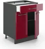 Küchenunterschrank Vicco Fame-Line Bordeaux Hochglanz 60 cm Produktbild-Vorschau 5