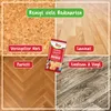 A collage of four different floor types with a product package in the center, advertising cleaning products for various floor surfaces. Produktbild-Vorschau