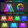 Demonstration of RGB fade cycle mode and 7 specific fixed colors for solar wall lights. Produktbild-Vorschau