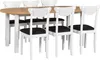 A dining table with six chairs, presented against a white background. Produktbild-Vorschau