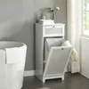 Wäscheschrank 'Karlsøy' Badschrank 90x38x40cm Weiß Produktbild-Vorschau 1