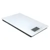 A white glass kitchen scale is shown from a diagonal angle against a white background. Produktbild-Vorschau