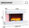 A diagram showing the dimensions of an electric fireplace. Náhled obrázku produktu