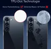 Comparison of a phone case with and without TPU-Dot technology, showing the difference in appearance and protection against smudges and bubbles. Produktbild-Vorschau
