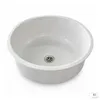 Weiße Spüle Ø 44 cm | Becken Ø 38 cm ohne Überlauf weiss Produktbild-Vorschau 1
