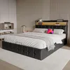 UnboxG Polsterbett 160x200cm Stauraumbett mit LED, USB und Produktbild-Vorschau 6