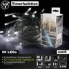 A product shot of LED string lights and their packaging. Produktbild-Vorschau
