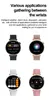 Collage of four smartwatches displaying different applications. Produktbild-Vorschau